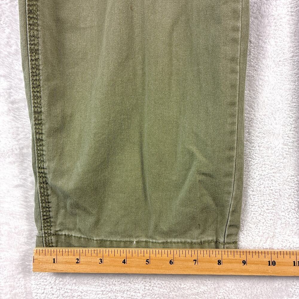 VTG Gap Cargo Pant Men 34x34 Olive Drab Military Baggy M65 Paratrooper Baggy Y2K - Picture 10 of 13